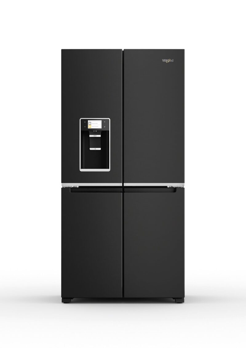 Whirlpool WQ9IFO1BXUK Four Door Side By Side Fridge Freezer - Black Steel