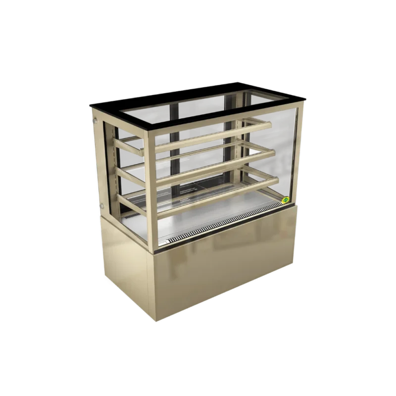 Rectangular Air Cooled PTW12HC-GD Golden Confectionery Cabinet, For Bakery